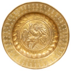 Antique European Brass Alms Plate