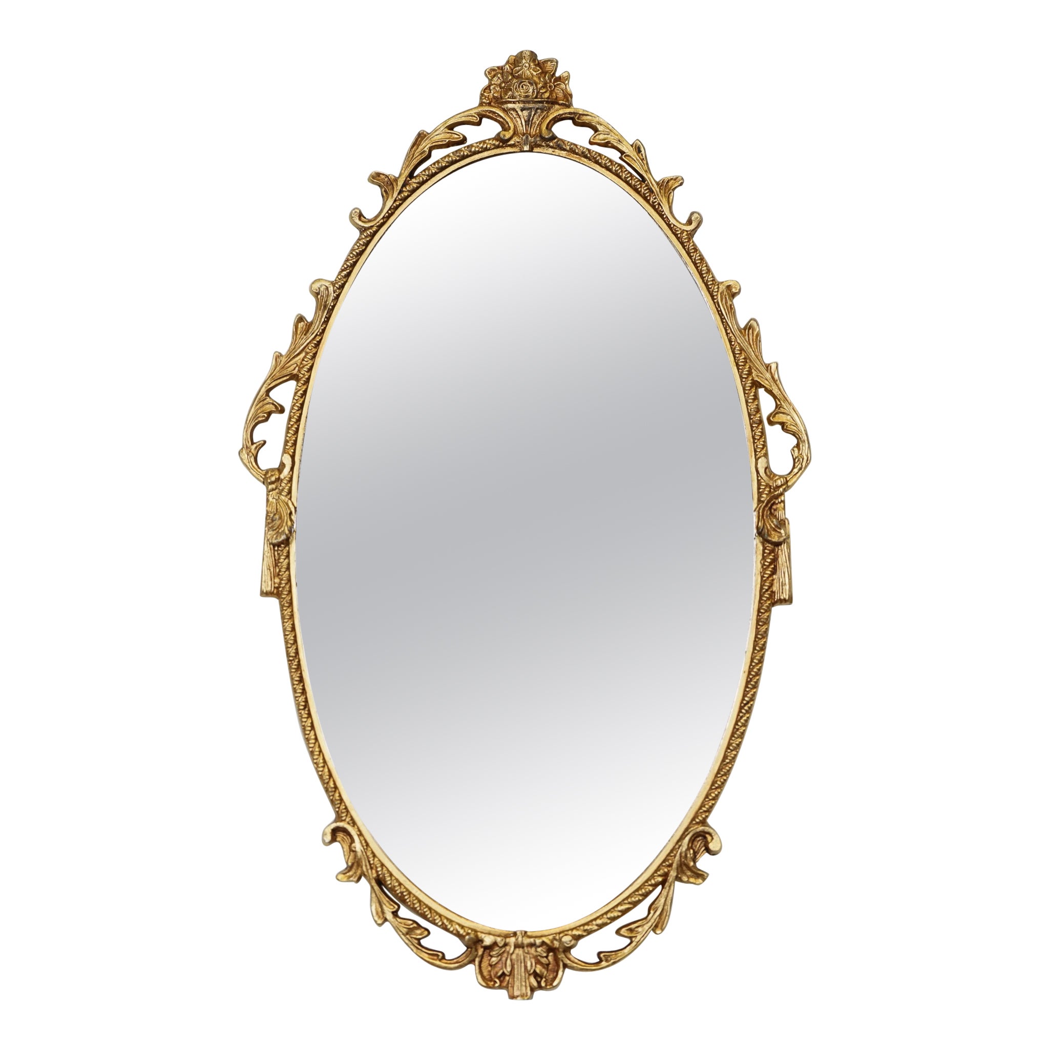LOVELY OVAL GOLD ORNATE MiRROR J1 For Sale