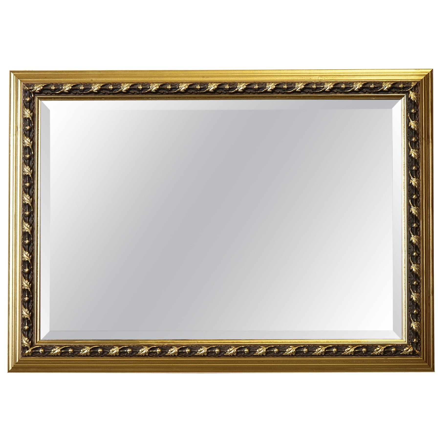 LOVELY GOLD ORNATE RECTANGLE BEVELLED MIRROR j1 For Sale