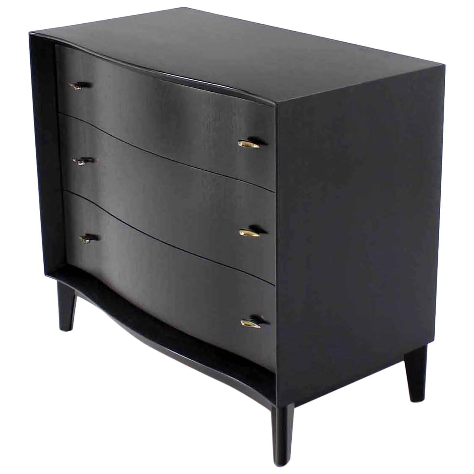 Mid Century Modern Ebonized Bachelor Chest of Drawers Concave Front at  1stDibs | black bachelor chest, black bachelors chest, bachelor chest modern