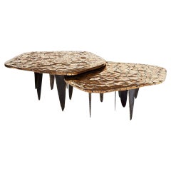 Paire de tables basses en bronze du 21ème siècle UYUNI par Erwan Boulloud de France