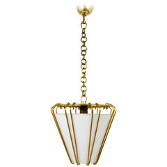 Kalmar Austria Modernist Brass Lantern, Pendant Lamp, 1950s
