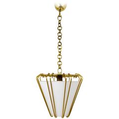Kalmar Austria Modernist Brass Lantern, Pendant Lamp, 1950s 10