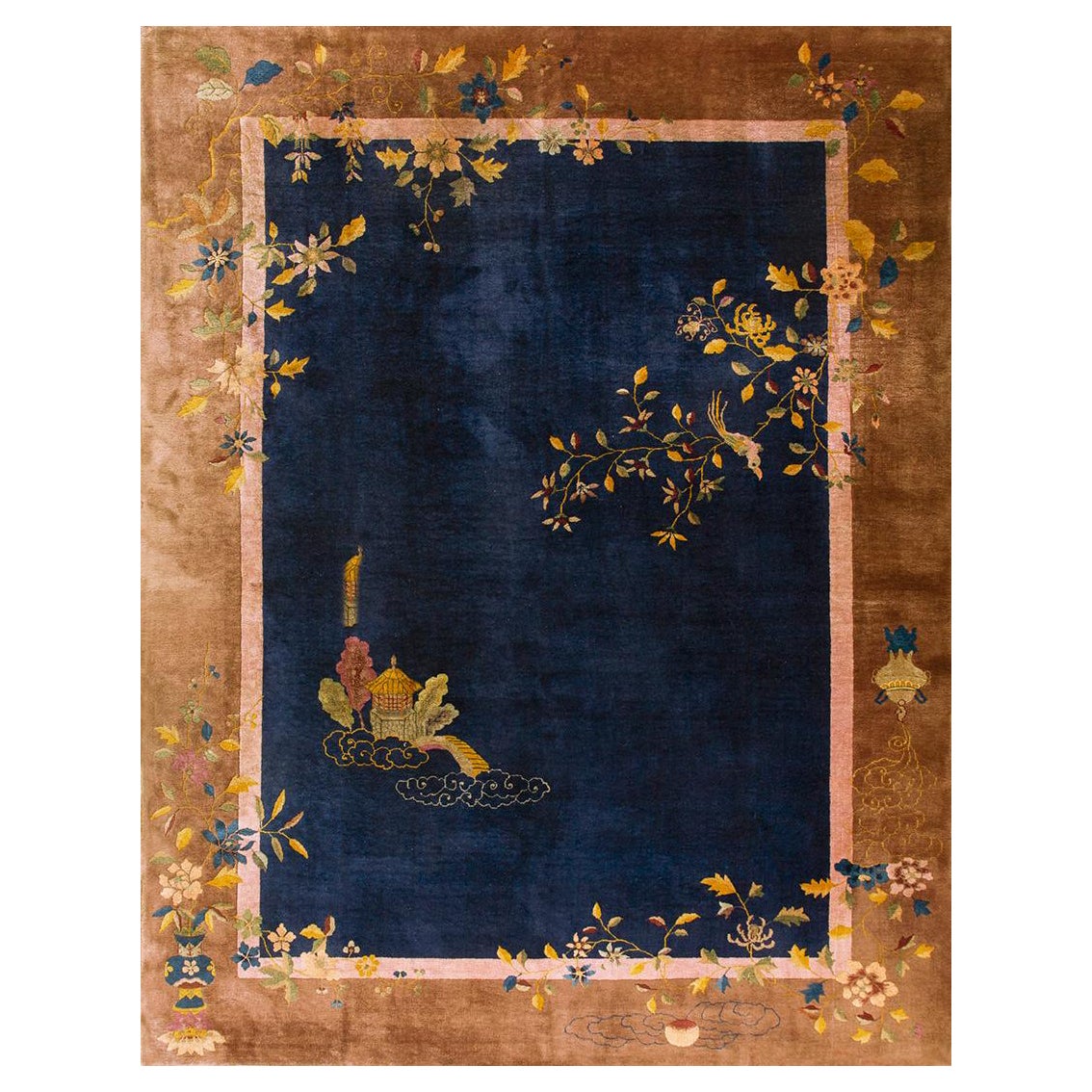 1920s Chinese Art Deco Carpet 9'x 11' 9" For Sale