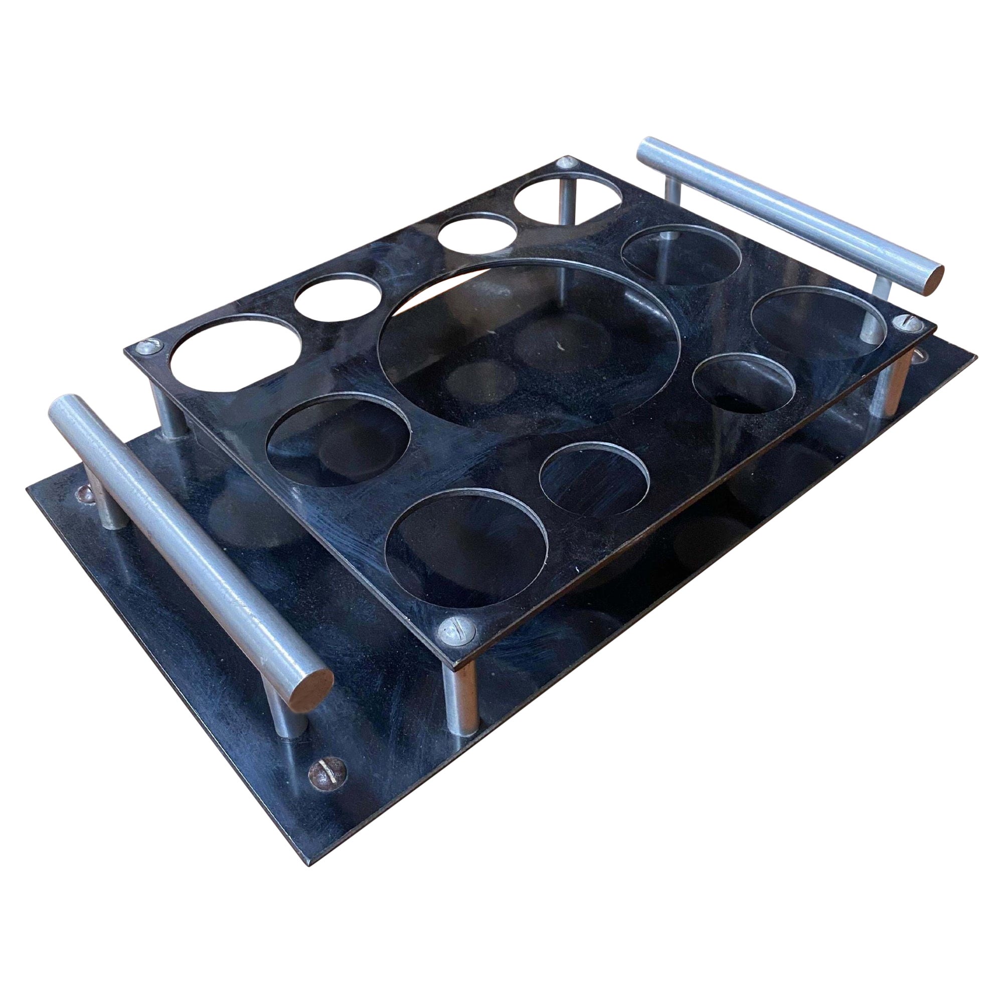 Aluminum and Bakelite Drink holder Tray by Aero-Art Los Angeles For Sale