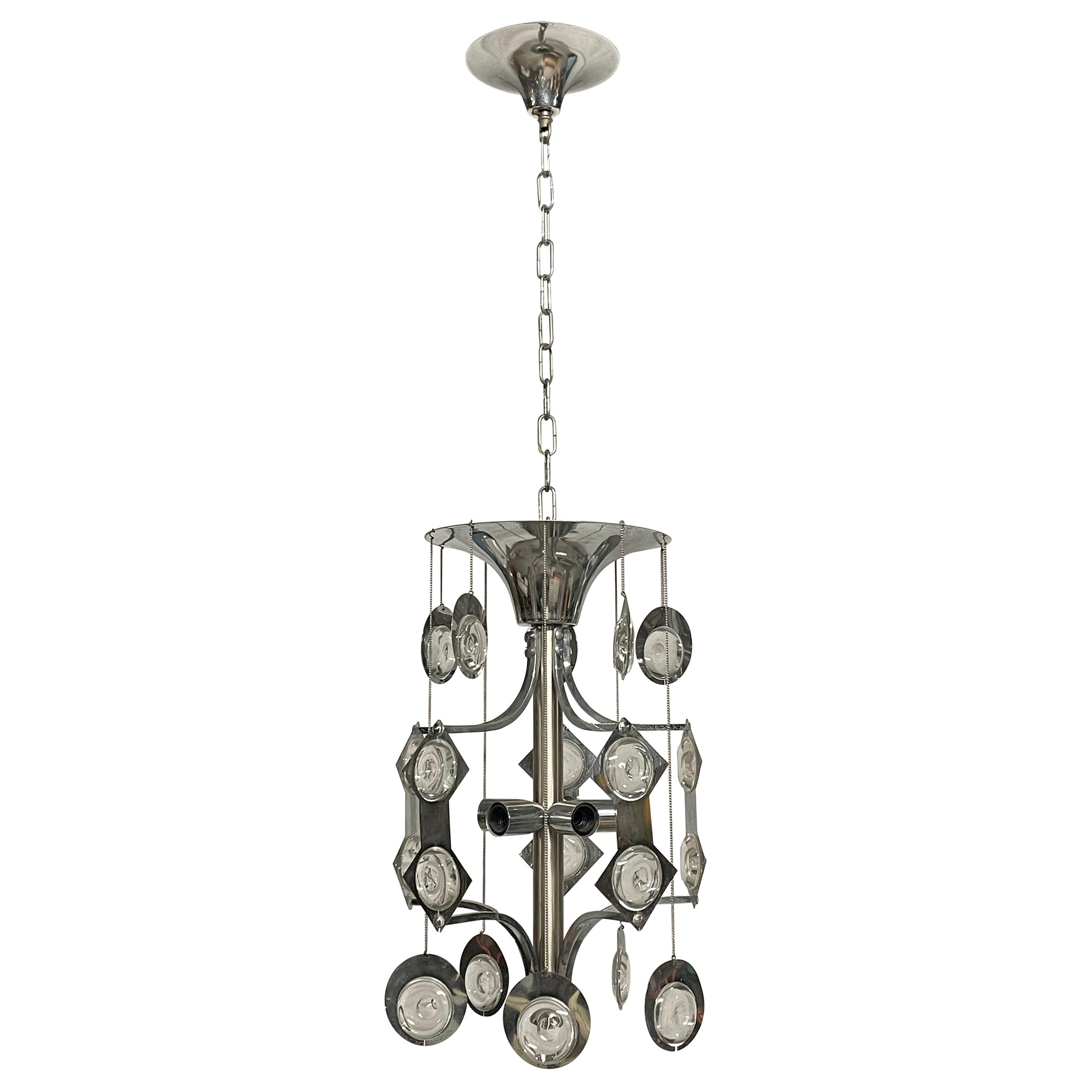 1970s chandelier by Oscar Torlasco for Esperia (Italy) For Sale