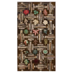 Mid 20th Century American Hooked Rug 3'x 5' 7"