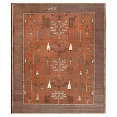 Vintage Stammes- Bakhtiari-Teppich im Zypressenbaum-Garten-Design 11'2" x 13'