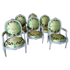 A set of 6 Louis XVI Armchairs signed Brizard, France, 18th Century