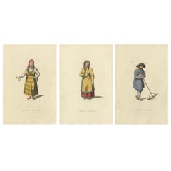 Attirements traditionnels de la Russie du début du 19e siècle : Un témoignage visuel sous forme de gravures