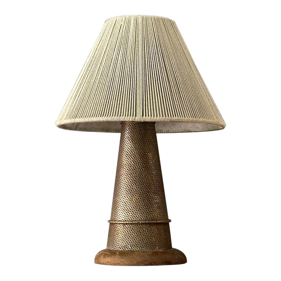 Perforated Metal Table Lamp For Sale