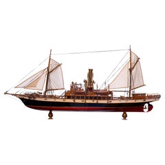 Vintage Display Model of a Russian Harbor Patrol Ship