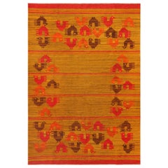 Tapis suédois scandinave vintage accrocheur 5'10" x 9'1"