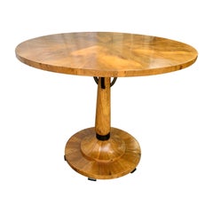 Antique 19th Century Biedermeir Walnut and Ebonized Pedestal Table