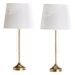 Vintage NAFA, Table Lamps, Brass, Sweden, 1950s