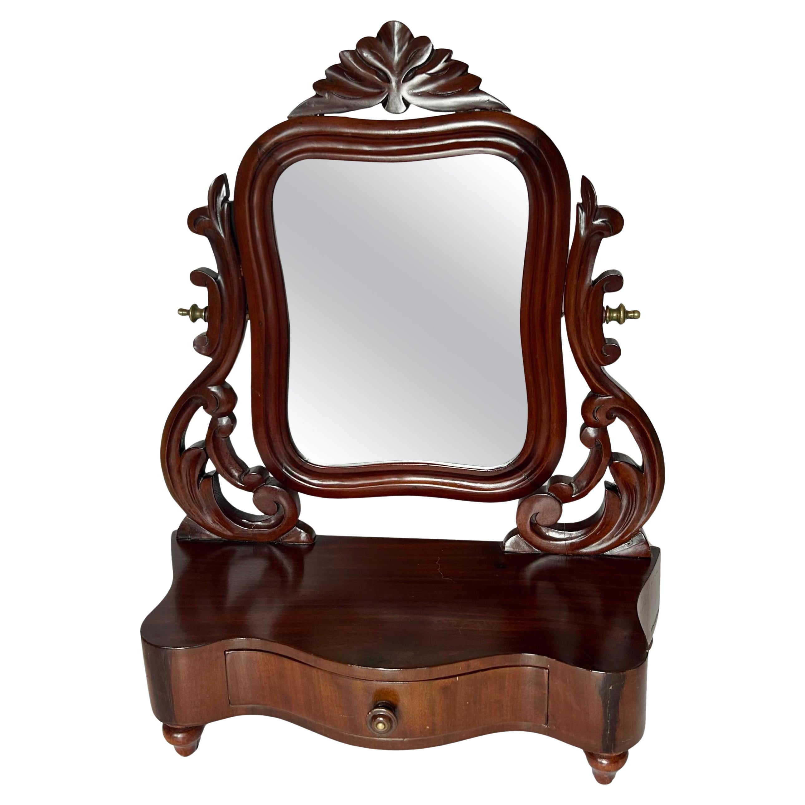  Lady's Mahogany Dressing Mirror, Circa 1850, from Portugal