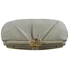  Judith Leiber Vintage Taupe Lizard Evening Bag with Original Dust Bag and Box 