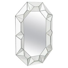 Vintage Mid-Century Modernist Tessellated Octagonal Shadowbox Mirror