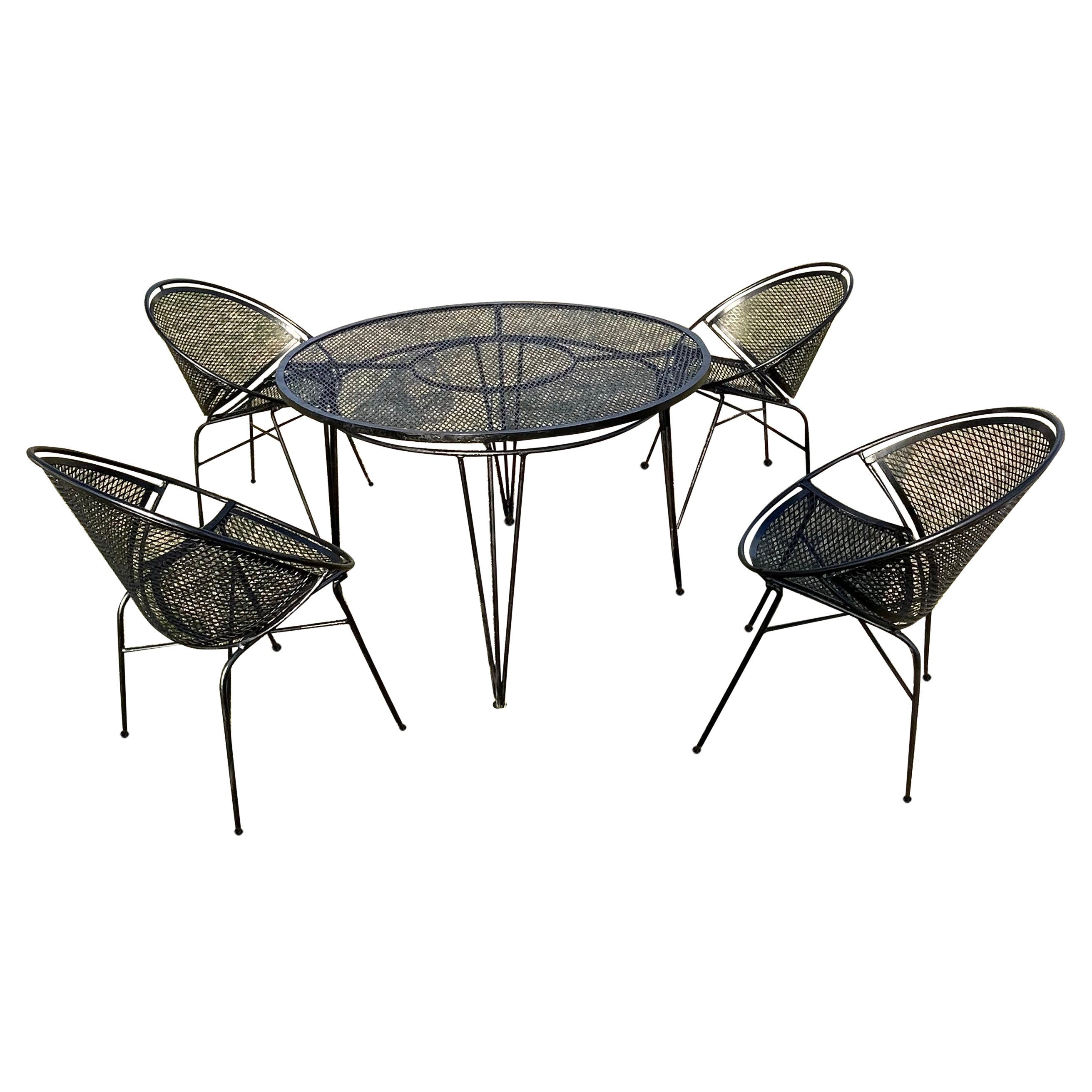 Mid Century Salterini “Radar” Outdoor Dining Set For Sale