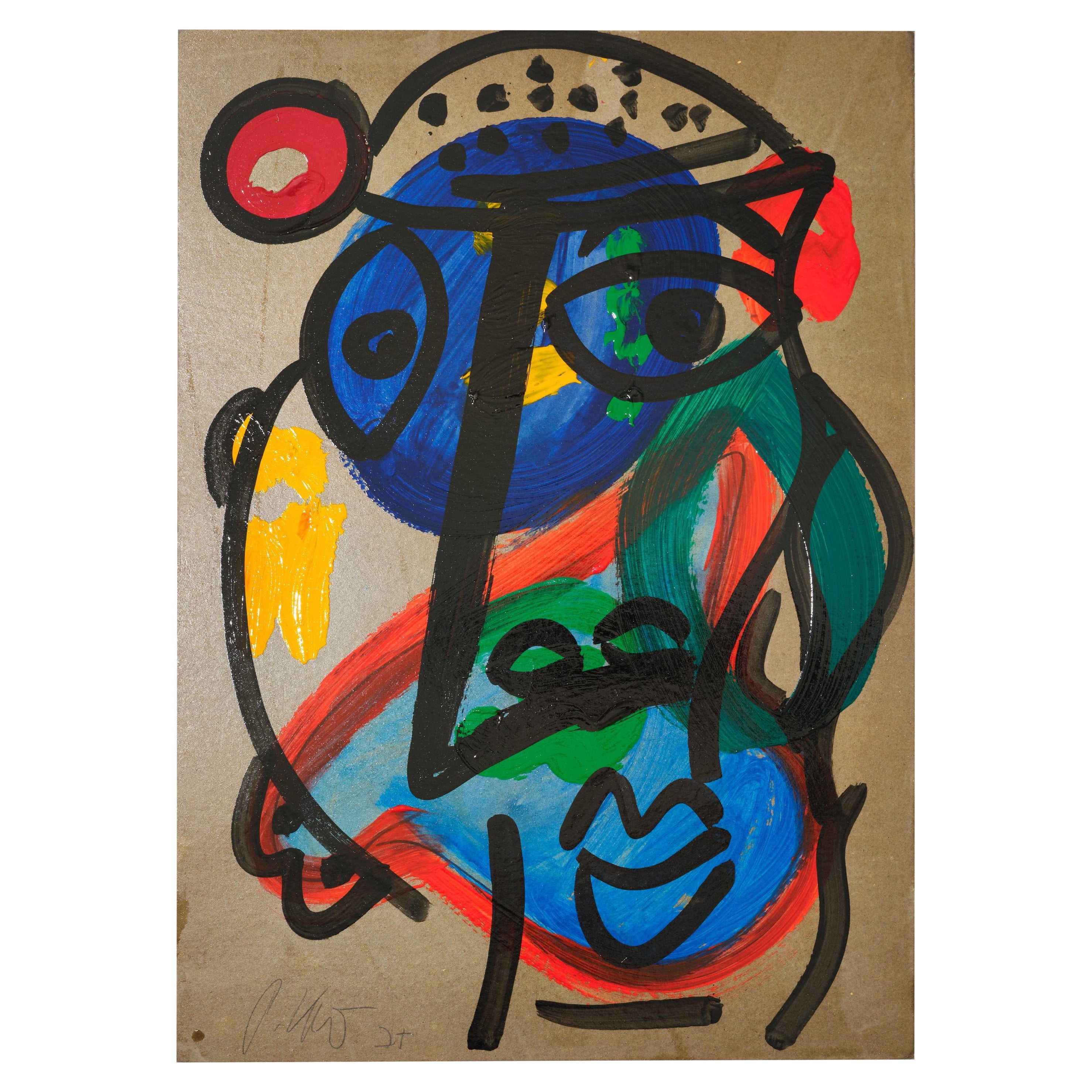Quadro di Peter Keil, C.1977, Firmato, Acrilico su tavola, Germania, Senza cornice, Arte