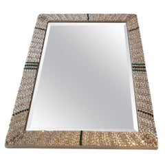 Rare et joli miroir panthère de succession avec éléments en cristal Swarovski