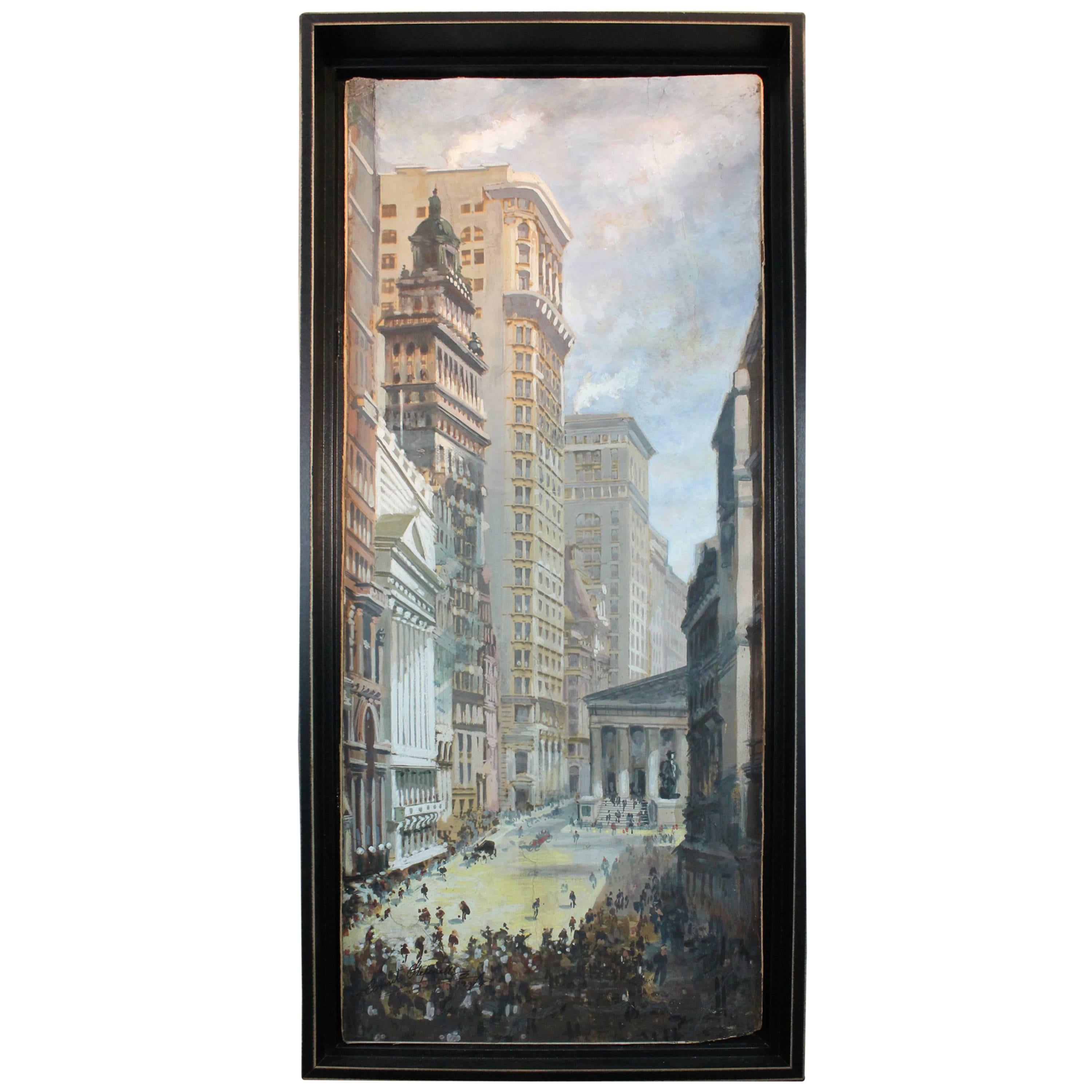  1914 Painting of The New York Stock Exchange  For Sale