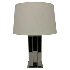 Retro Stainless Steel Table Lamp France c1970s 