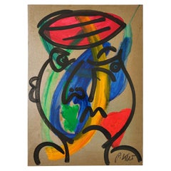 Pintura de Peter Keil, C 1970, Firmado, Acrílico sobre tabla, Sin marco, Alemania, Arte