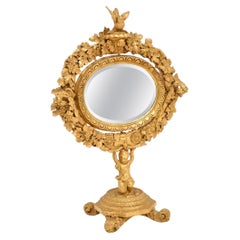 Antique Victorian Giltwood sculpté Vanity Mirror