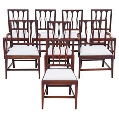 18th Century Mahogany Dining Chairs: Set of 8 (6 + 2), Antique Quality, C1820