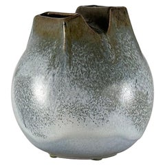 Vintage Unique 1970s Franco Bucci Ceramic Vase: 'Whistle' with Two Mouths