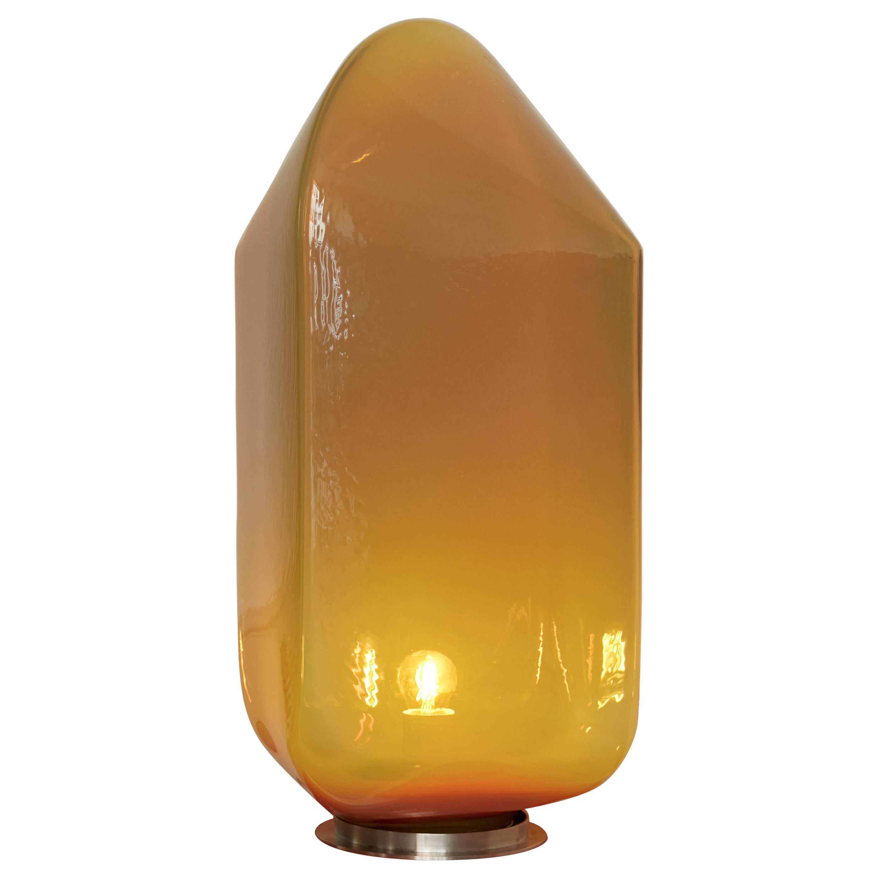ParadeEdition table lamp, contemporary danish tinted airblown glass piece For Sale