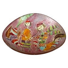 Assiette en céramique peinte à la main par Baratti Pesaro, 1970