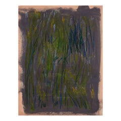 Monique Beucher. Técnica mixta / papel. Composición en tonos oscuros. 1980