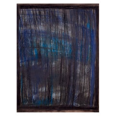 Monique Beucher. Técnica mixta sobre papel. Composición en tonos oscuros. Ca 1980