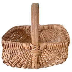 Vintage Early 20th Century American Splint Oak Basket