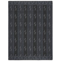 Rug & Kilim’s Scandinavian Style Rug with Gray and Blue Geometric Patterns