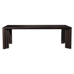 Modern Brutalist Solid Wooden Cadence Dining Table - Dark Brown