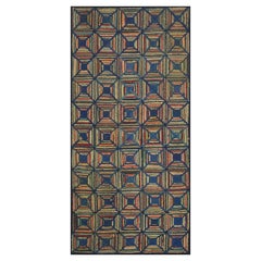 Antique Early 20th Century American Hooked Rug 3' 2" x 6' 6"