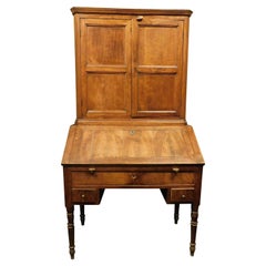 Antique Cabinet with flap, walnut desk, Italy