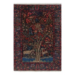 Rug & Kilim’s Chinese Art Deco Style Rug in Gold with Florals and Pictorials