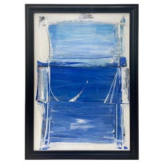 20th Century French Abstract Vintage Oil Painting of a Window by Daniel Clesse