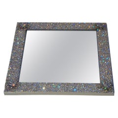 Used Rare Lovely Estate Diamond Style Bling Swarovski Crystal Elements Mirror
