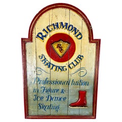 Antikes Schild für den "Richmond Skating Club" - Anfang des 20. Jahrhunderts
