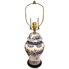 Antique Late 19th Century Covered Ginger Jar Lamp, Chinese