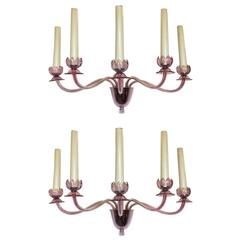 Pair of Large Murano Sconces