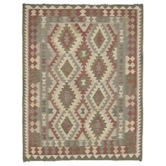 Mehraban - Kilim à tissage plat de style vintage en teinture naturelle, à motif tribal