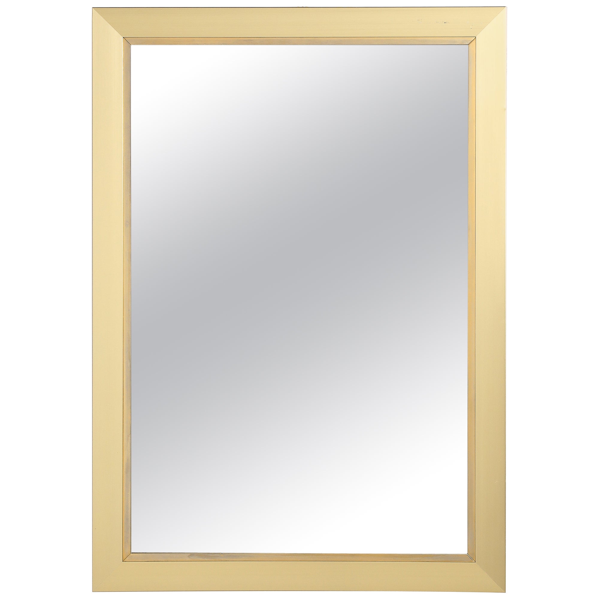 Willy Rizzo Brass Framed Mirror, Italy, circa 1970 For Sale