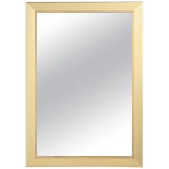 Retro Willy Rizzo Brass Framed Mirror, Italy, circa 1970