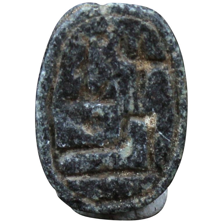 Egyptian scarab as a commemorative of Ramesses II or prenomen of Shoshenq III For Sale